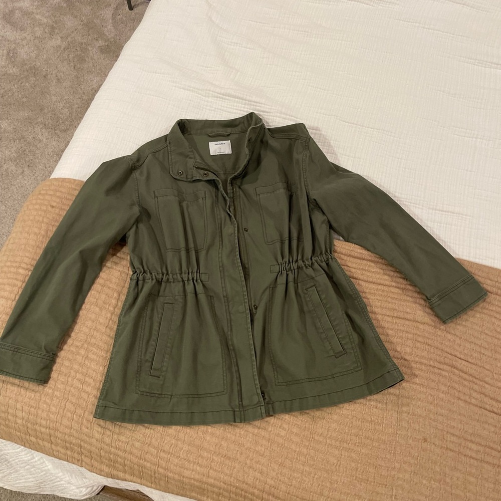 Old Navy Olive Women’s Utility Drawstring-Waist Jacket